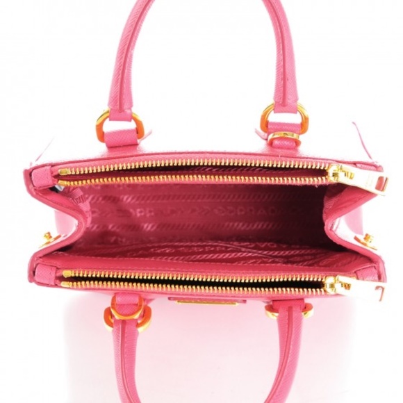 PRADA  Saffiano Mini Galleria Double Zip Tote Peonia - Picture 4 of 7